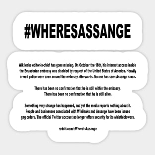 #Wheresassange Sticker